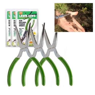 Imagem de Lawn Jaws Removedor original de ervas daninhas Sharktooth Removedor de ervas daninhas e jardinagem – Puxe facilmente da raiz! – Pacote econômico, 3 extrator de ervas daninhas