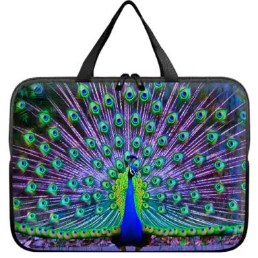 Imagem de Capa universal para tablet laptop 10 polegadas, bolsa de transporte fina pavão bolsa de viagem para laptop bolsa durável para laptops de 7 a 10 polegadas / notebook/tablet infantil/iPad/leitores de