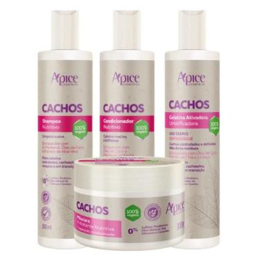 Imagem de Kit Cachos Shampoo, Condicionador, Gelatina e Máscara Apse - Apse Cosm