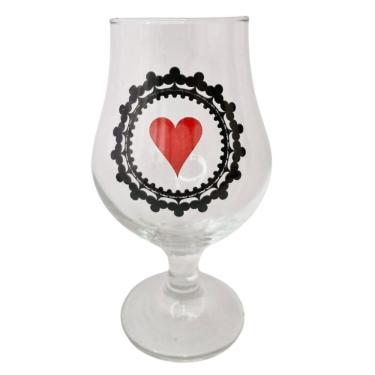 Imagem de Taça Copo Cerveja Vidro Naipe Copas Baralho + Presente