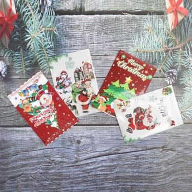 Imagem de Adesivos de Natal de 15 x 10 cm para garrafa, 12 peças de adesivos de celebração de decoração fofa, adesivos de Natal para garrafa de água, cartões DIY presentes, decoração de sucata, álbum de fotos