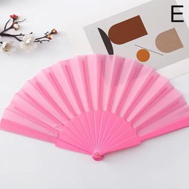 Imagem de 1 pacote com leque dobrável Tai Chi Kung Fu para fãs de dança rave pop fãs para decoração de festa, festival, palco, apresentação, grupo, eventos - rosa