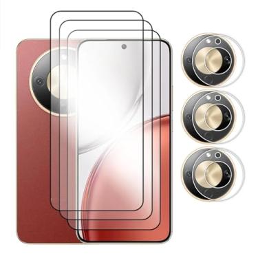 Imagem de Para Honor X9d 5G, 6 em 1 Vidro Temperado 2.5D Cobertura Completa Cola Protetor de Tela Lente Filme