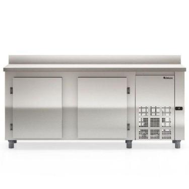 Imagem de Balcão De Encosto Com 2 Portas Sem Pia Gbfe200 Gelopar Balcão 556 Litros Inox 110v
