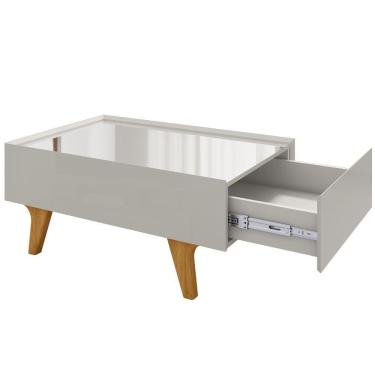 Imagem de Mesa De Centro Com Espelho 1 Gaveta Sena 90 Cm Bechara Off White
