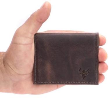 Imagem de Carteira Masculina 100% Couro Legítimo Modelo Em L - FRANBOOTS, Café