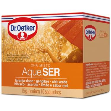 Imagem de Dr. Oetker Chá Misto, Aque.SER, Sabor Laranja-Doce, Gengibre, Chá Verde, Hibisco, Acerola, Limão e Mel, Bebida Quente de Simples Preparo, 10 Sachês