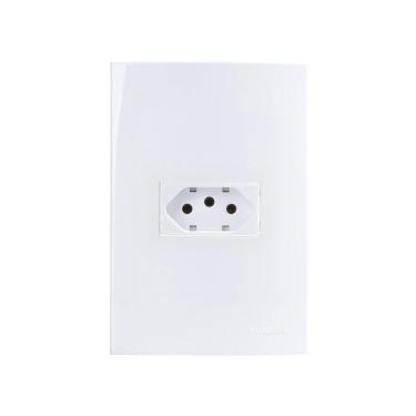 Imagem de Tomada Margirius Sleek 2p+t 10a Com Placa 4x2 Branca