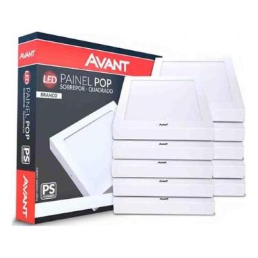 Imagem de Kit 15 Painel Plafon Led 18W Quadrado Sobrepor 22X22Cm - Avant