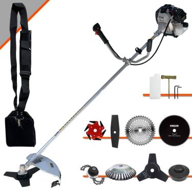 Imagem de Roçadeira Com Sistema Anti-Vibração À Gasolina Toyama TBC43H 2 Tempos 43cc 1,7HP Alta Performance Com Carretel de Nylon e Kit de 7 Opções de Corte