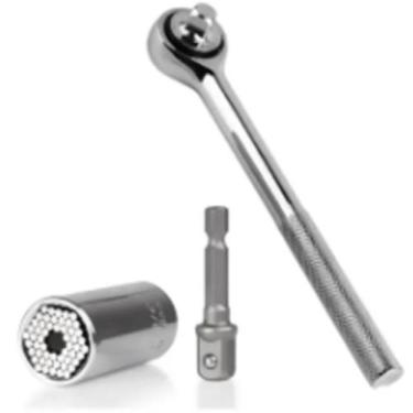 Imagem de Chave De Aperto Soquete Universal Com Catraca Ajuste Rapido - A.R Vari