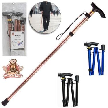 Imagem de Bengala Aluminio Dobravel 5 Niveis Regulagem 82Cm Ate 92Cm - Bons Chef