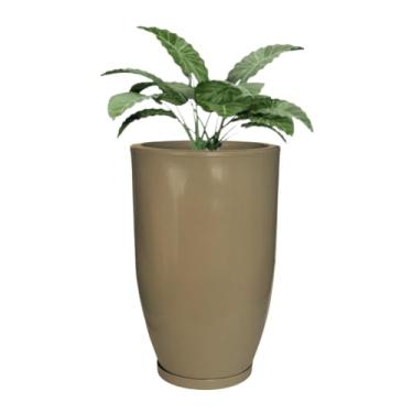 Imagem de Vaso Grande Polietileno Planta Liso Decorativo Jardim Varanda (Palha)