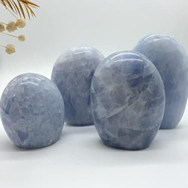 Imagem de URMIBDAI Decoração de casa cheia de textura, quartzo celestite azul natural pedras da liberdade exibição de cristal pedras preciosas presentes decoração minerais presentes, cristal natural (tamanho