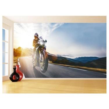 Imagem de Papel De Parede 3D Moto Esporte Viagem Estrada 3,5M Bkm79 - Você Decor