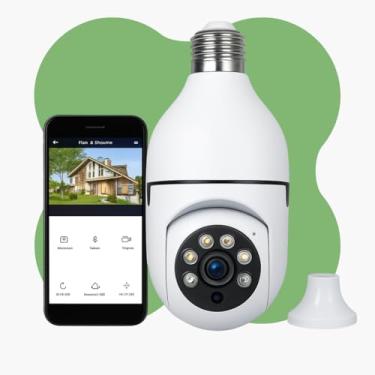 Imagem de Câmera Segurança Lâmpada IP WiFi Full HD 1080p com Visão Noturna Infravermelho 1080P, Bivolt, Detecção de Movimento, Áudio Bidirecional, Prova D'água Giratória