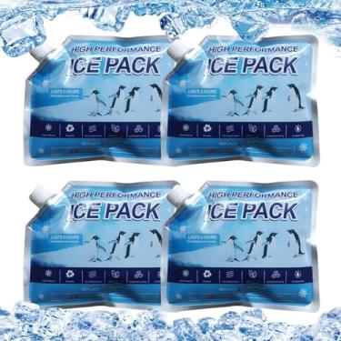 Imagem de Bolsas de gelo refrigeradoras | Pacotes legais de acampamento, portátil, reutilizável, à prova de vazamento, acessórios de resfriamento de longa duração para acampamento, piquenique, almoço, pesca