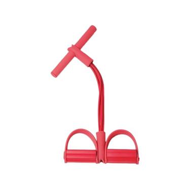 Imagem de Faixas de resistência de 4 tubos com pedais | Alongador de tornozelo e extrator de exercícios para academia em casa, ioga | Equipamento de fitness portátil para treinamento interno e externo