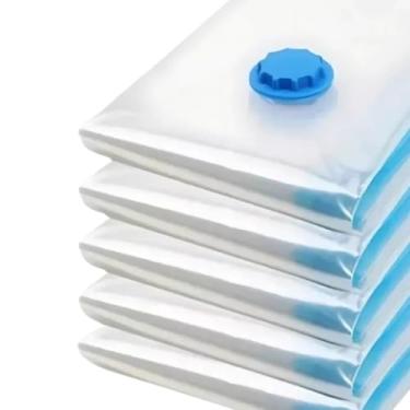 Imagem de Kit 10 Saco a Vácuo 70x110 50x60 60x80 Organizador de Roupas Mala Viagem Guarda Roupas(50x60,KIT 10 UNIDADES)