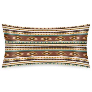 Imagem de Fronha King Size de cetim de seda para cabelo e pele, capa de almofada macia, arte refrescante, boêmia, asteca, com fecho de envelope para dormir, mulheres, homens, crianças, 50,8 x 101,6 cm, 1 peça