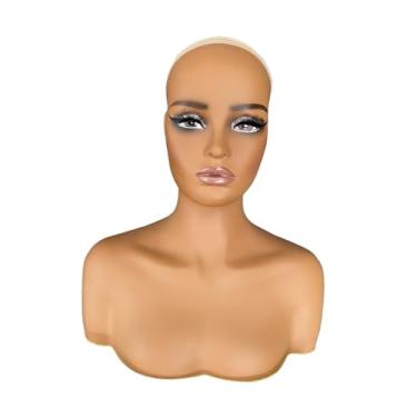 Imagem de KiBcsLic Suporte para cabeça de peruca com ombro, manequim feminino, busto, joias, óculos de sol, estilo, cachecóis, adereço, pingente, corrente, exibição de