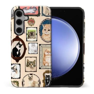 Imagem de CARLOCA Capa para Samsung Galaxy S23 FE, vintage gato animal amante animal animal colagem design híbrido proteção dupla TPU macio + PC rígido, capa à prova de choque anti-arranhões homens mulheres