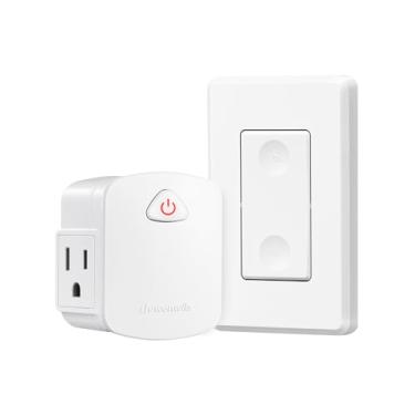 Imagem de DEWENWILS Interruptor de luz sem fio Tomada de controle remoto, Interruptor de parede de energia remoto para lâmpadas, Não é necessária fiação, 15 AMP resistente, alcance de 100 pés