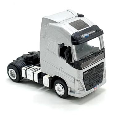 Imagem de Caminhão Modelo V o l v o FH Globetrotter, Cinza e Preto, Miniatura Die-Cast, Cabine Trator