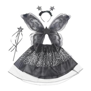 Imagem de LCSVCCXA Conjunto de Saia Tutu Cosplay Asas Fantasia Tutu Fofa para Meninas Festa de Carnaval