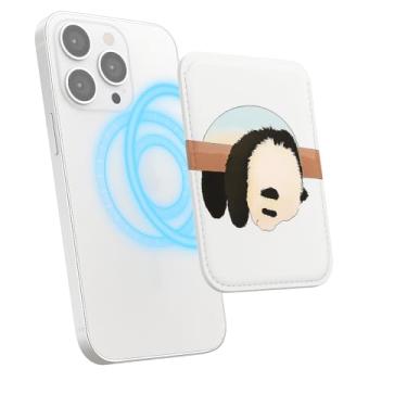 Imagem de Suporte de cartão magnético para iPhone, capa fina de couro PU, capa traseira para cartão, acessório de telefone fofo