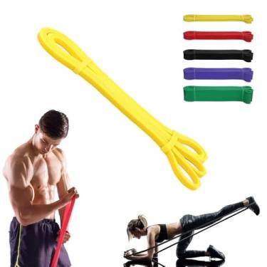 Imagem de Super Band Elástico Para Exercícios Faixa Elástica Resistencia Amarelo Extra Leve Qualidade Premium (Extra leve)