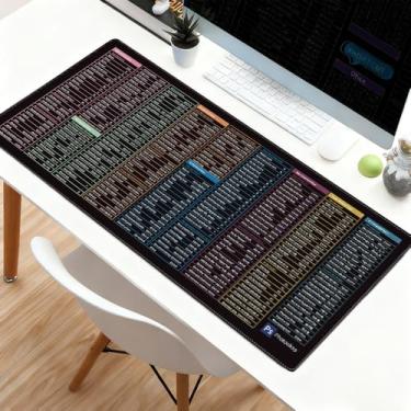 Imagem de Mouse pad com teclado rápido, tapete de mesa antiderrapante com padrão de atalhos de software de escritório, mouse de base de borracha grande estendido atualizado (30 x 59,9 cm) - estilo 16