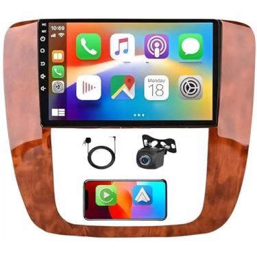 Imagem de Rádio estéreo automotivo de 23 cm para Chevrolet GMC 2006-2014, tela sensível ao toque, receptor de rádio veicular com WiFi GPS e microfone para câmera de backup Bluetooth AHD 1080P com carplay