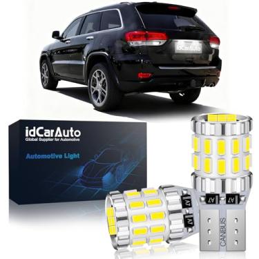 Imagem de idCarAuto 194 168 2825 W5W T10 lâmpadas LED pacote com 2 – 6000K branco, 3030 chips, luzes de substituição interior/exterior do carro (para Jeep Grand Cherokee (2011-2019))