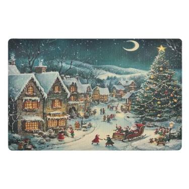 Imagem de STAYTOP Merry Christmas Tapete de porta para entrada externa 81 x 50 cm, tapete de boas-vindas ao ar livre/interno, tapetes de banho fofos, capacho frontal antiderrapante para entrada, pátio, áreas de