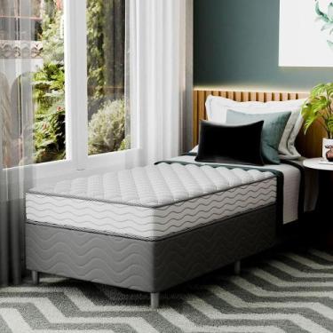Imagem de Cama Box com Colchão Solteiro Howie Misto D28 (17x88x188) Branco e Cin