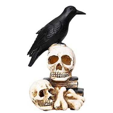 Imagem de Decoração de Casa Assombrada com Lâmpada Rua Simulação Luz Caveira Corvo Brilhante Lanterna Propriedade Festa Ornamentação Gótica Festival Assustadora Espécime para Lar Restaurante Café Escritório