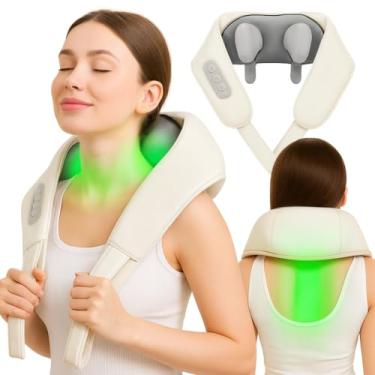 Imagem de Massageador Shiatsu para Pescoço e Ombros, Recarregável USB-C 2000mAh, com Função Aquecimento, para Alívio de Tensão e Dores Musculares