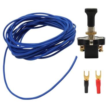 Imagem de Bivethoi Fio calibre 18 18 awg cabo de cobre PVC trançado 5 m/16,4 pés fios remotos para amp, cabo flexível de núcleo único com terminais e interruptor push-pull