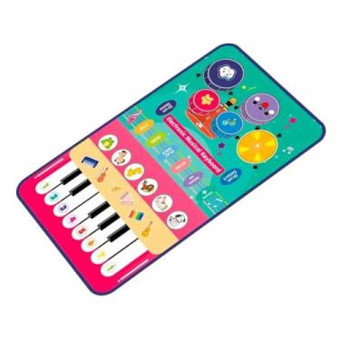Imagem de Tapete Musical Infantil Interativo, Teclado Eletrônico Educativo com Sons de Animais, Colorido, para Crianças e Bebês