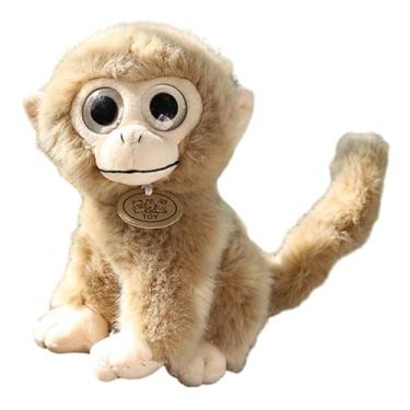 Imagem de Macaco de pelúcia | Macaco de pelúcia realista fofo, almofada decorativa de pequeno macaco de pelúcia, decoração de casa macia e aconchegante para sala de estar, quarto, sala de estudo