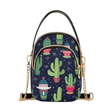Imagem de GAIGEO Bolsa tiracolo feminina de campo de girassol, bolsa tiracolo com alça removível, bolsa transversal de viagem para mulheres, Chapéu de Papai Noel de Natal com bigodes - 1, One Size