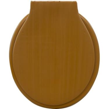 Imagem de Assento de Vaso Sanitário Chapéu de toalete oval com tampa, adapta-se à maioria dos tamanhos(CARAMELO (SOPRADO))