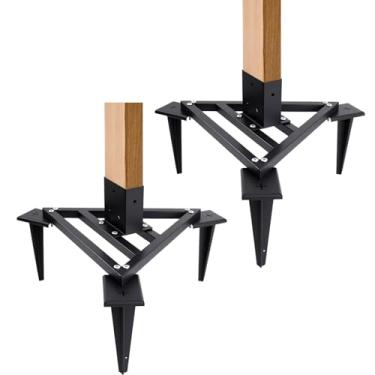 Imagem de JTZFD Conjunto de 2 bases de suporte de alvo 2x4, suporte de tiro em forma de triângulo para alvos de aço AR500, suporte portátil resistente para tiro ao ar livre