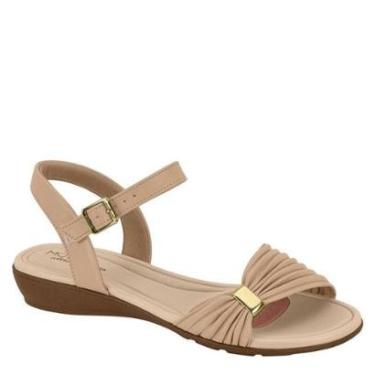 Imagem de Sandalia Baixa Feminina Confortável Fivela Modare 7127256 - Bege Napa - 34-Feminino