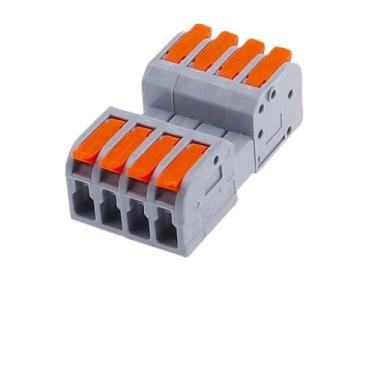 Imagem de ZEDEVB Mini conector de fio rápido de encaixe conectores elétricos compactos universais bloco de terminais de condutor de extremidade de pressão (DF-2604D-4, 1 peça)