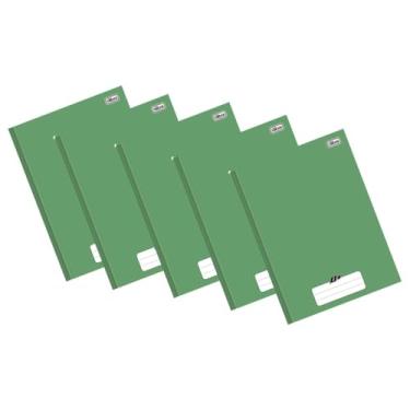 Imagem de Caderno 96 Folhas Escolar Grande Verde Brochura Capa Dura Costurado para Uso Diário Kit 5 Unidades