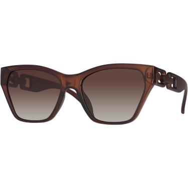 Imagem de Óculos de Sol Feminino Marrom Grande Moderno Polarizado Proteção UV Village Heaven 6196-Feminino