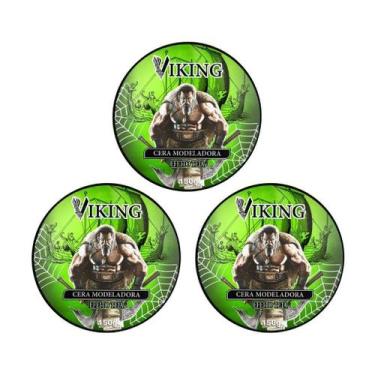 Imagem de Cera Modeladora Viking 150G Teia - Kit Com 3Un