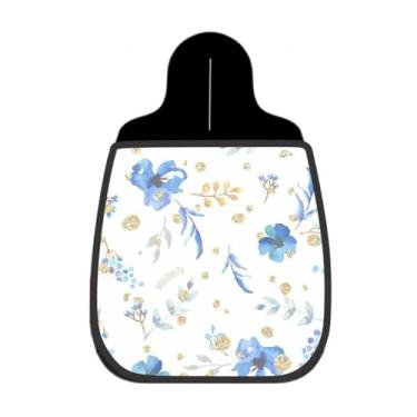 Imagem de Lixeira De Carro Organizador Lixinhocar Floral Aquarela Azul